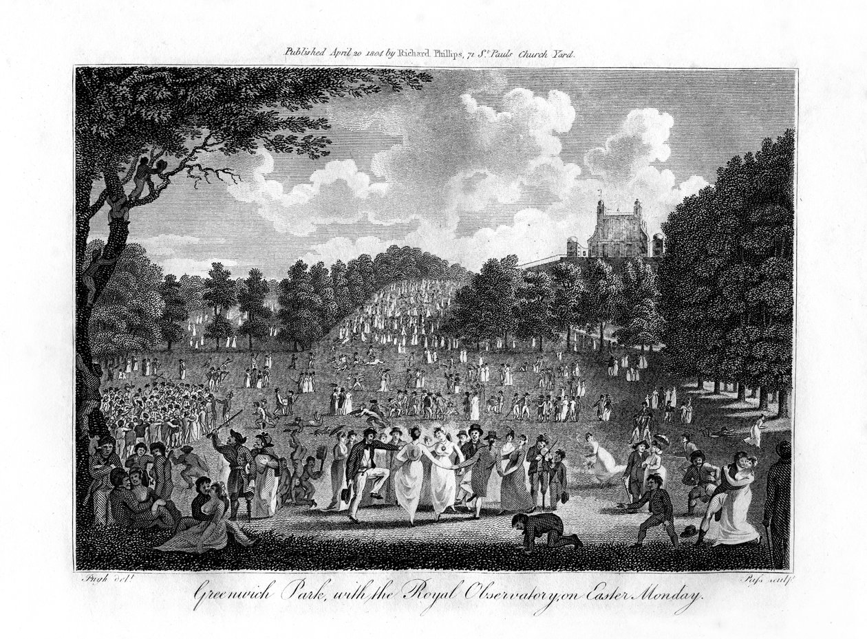 ग्रीनविच पार्क, रॉयल ऑब्जर्वेटरी के साथ, ईस्टर सोमवार, लंदन, 1804 पर द्वारा अज्ञात