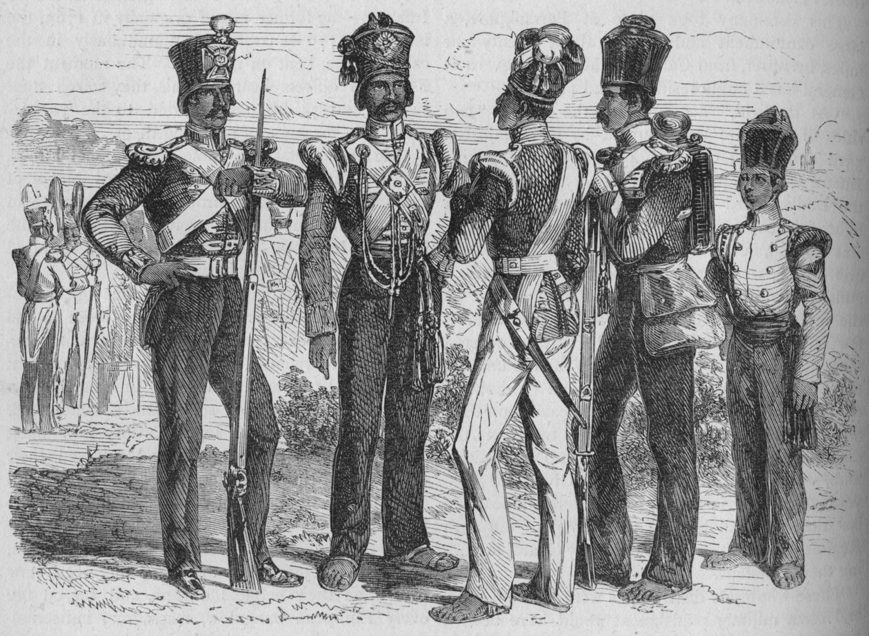 सिपाहियों का समूह, c1880 द्वारा अज्ञात