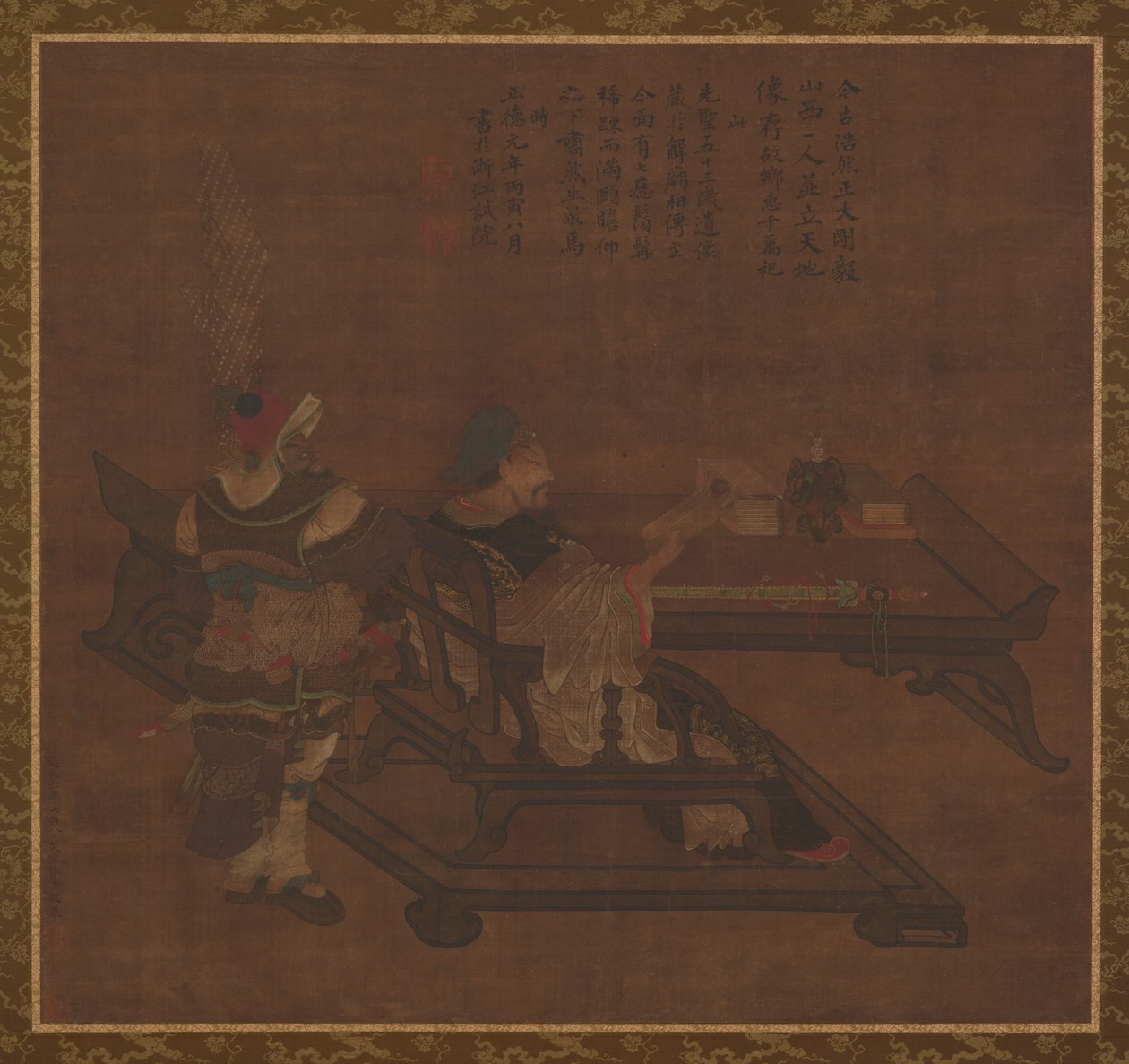 गुआन यू और झोउ कांग, मिंग राजवंश, 1368-1644। द्वारा अज्ञात