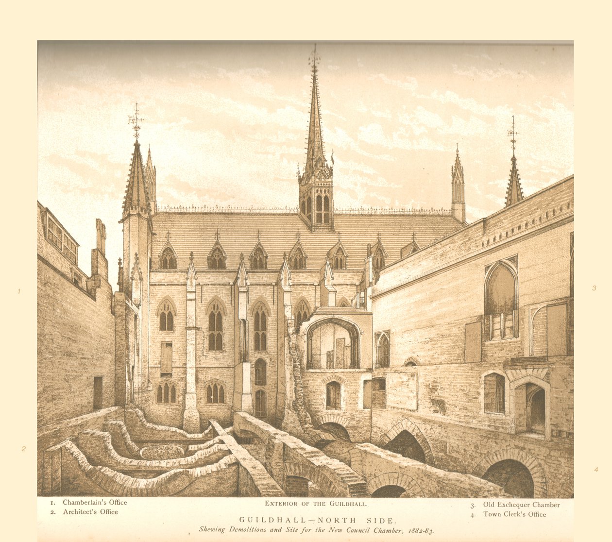 गिल्डहॉल नॉर्थ साइड, 1882-83, 1886 द्वारा अज्ञात
