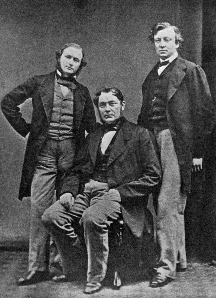गुस्ताव किरचॉफ, रॉबर्ट बेंसन और हेनरी रोसको, वैज्ञानिक, c1860 द्वारा अज्ञात