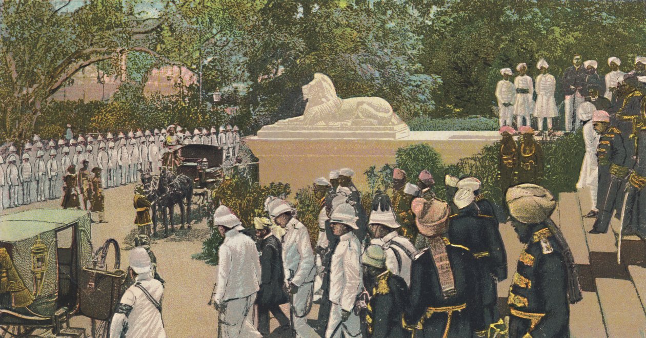 एचएच द निज़ाम लीविंग द रेजिडेंसी, हैदराबाद, c1900। द्वारा अज्ञात