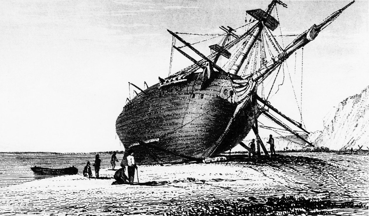 एचएमएस बीगल ने दक्षिण अमेरिका, 1834 1839 में रियो सांताक्रूज, पेटागोनिया में आश्रय रखा द्वारा अज्ञात