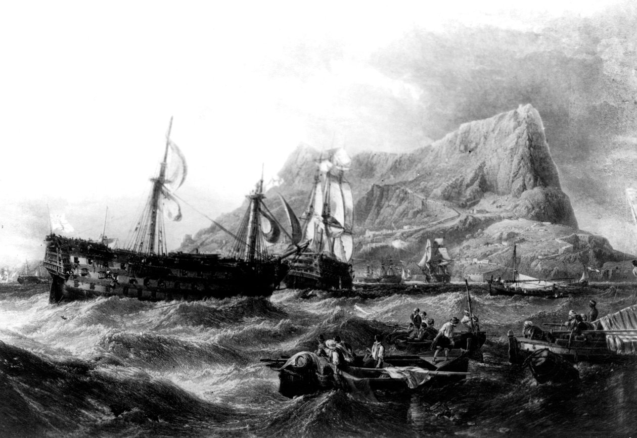 एचएमएस विजय जिब्राल्टर, 1805, 19 वीं सदी में वापस आ गया द्वारा अज्ञात