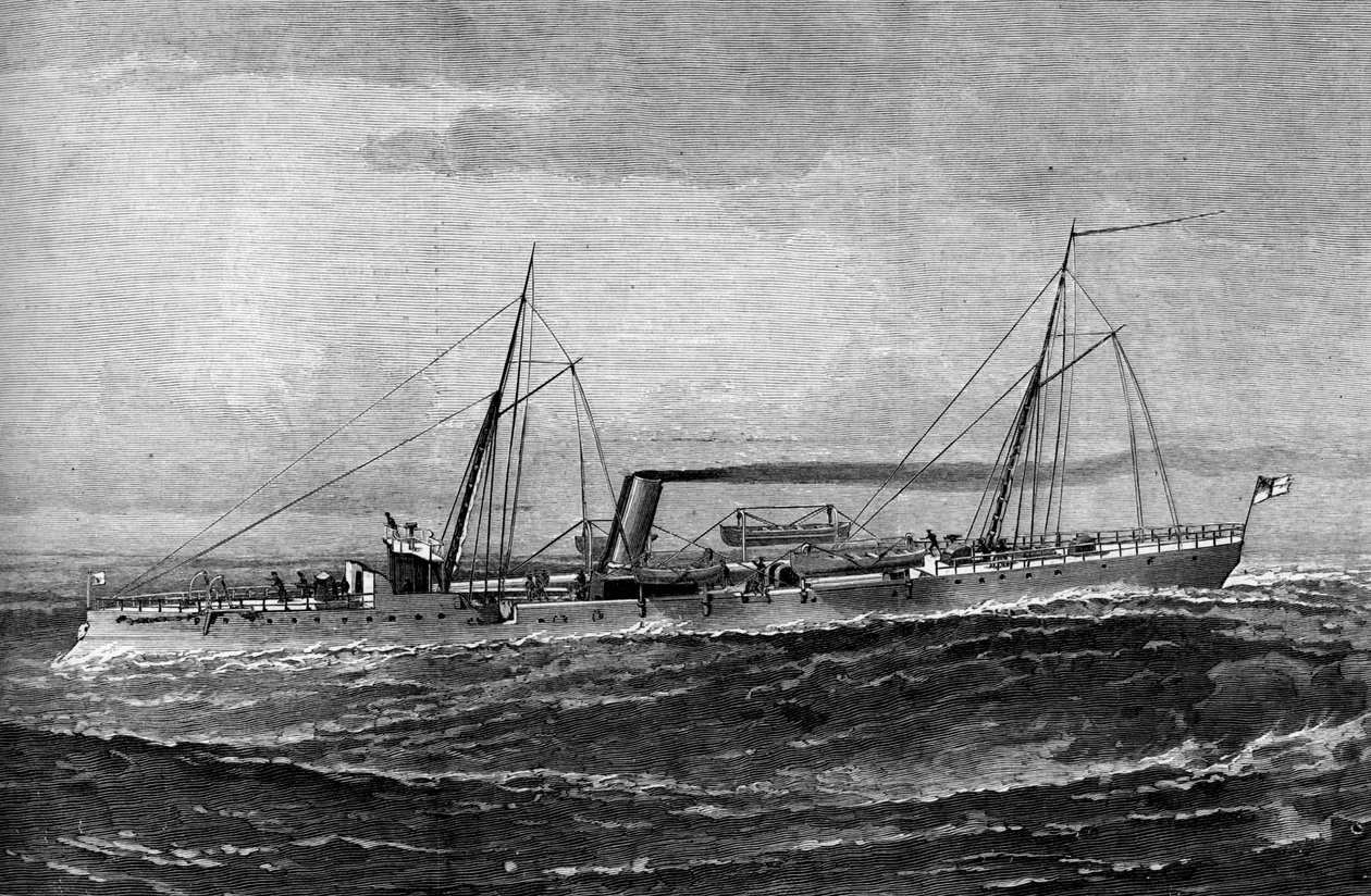 एचएम टॉरपीडो गन बोट रैटलस्नेक, 1887 द्वारा अज्ञात