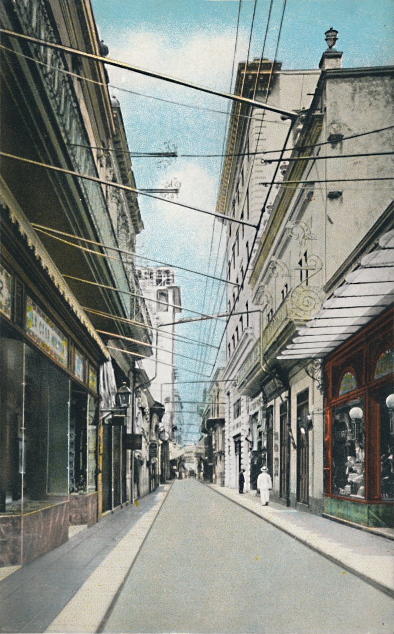 हवाना: ओबिसपो ओ पिमरगल स्ट्रीट। बिशप या पिमर्गल स्ट्रीट, c1910। द्वारा अज्ञात