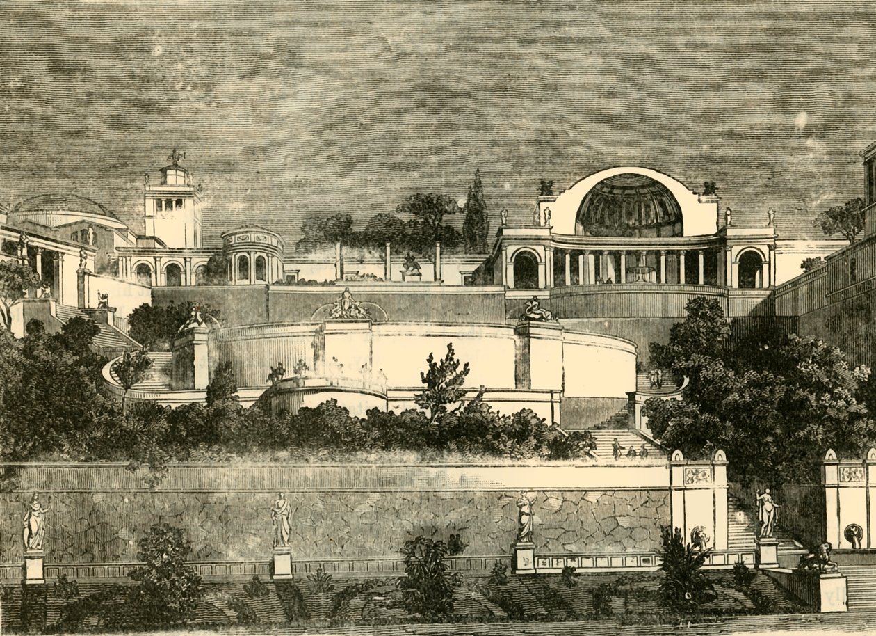 1890 में टिबुर में हैड्रियन विला। द्वारा अज्ञात