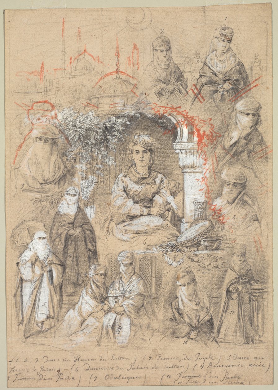 हरेम महिला, 1800s। द्वारा अज्ञात