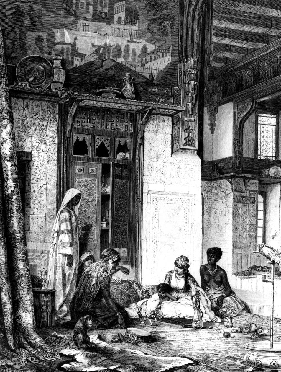 1880 में एक खलीफा हवेली में हरेम द्वारा अज्ञात