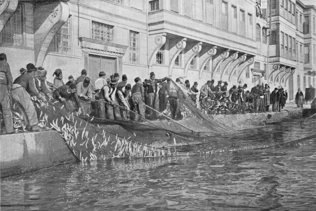 बोस्फोरस पर अमीरात की 15000 मछलियों की ग्रिप्पो में सिटिंग, c1901, 1903 द्वारा अज्ञात