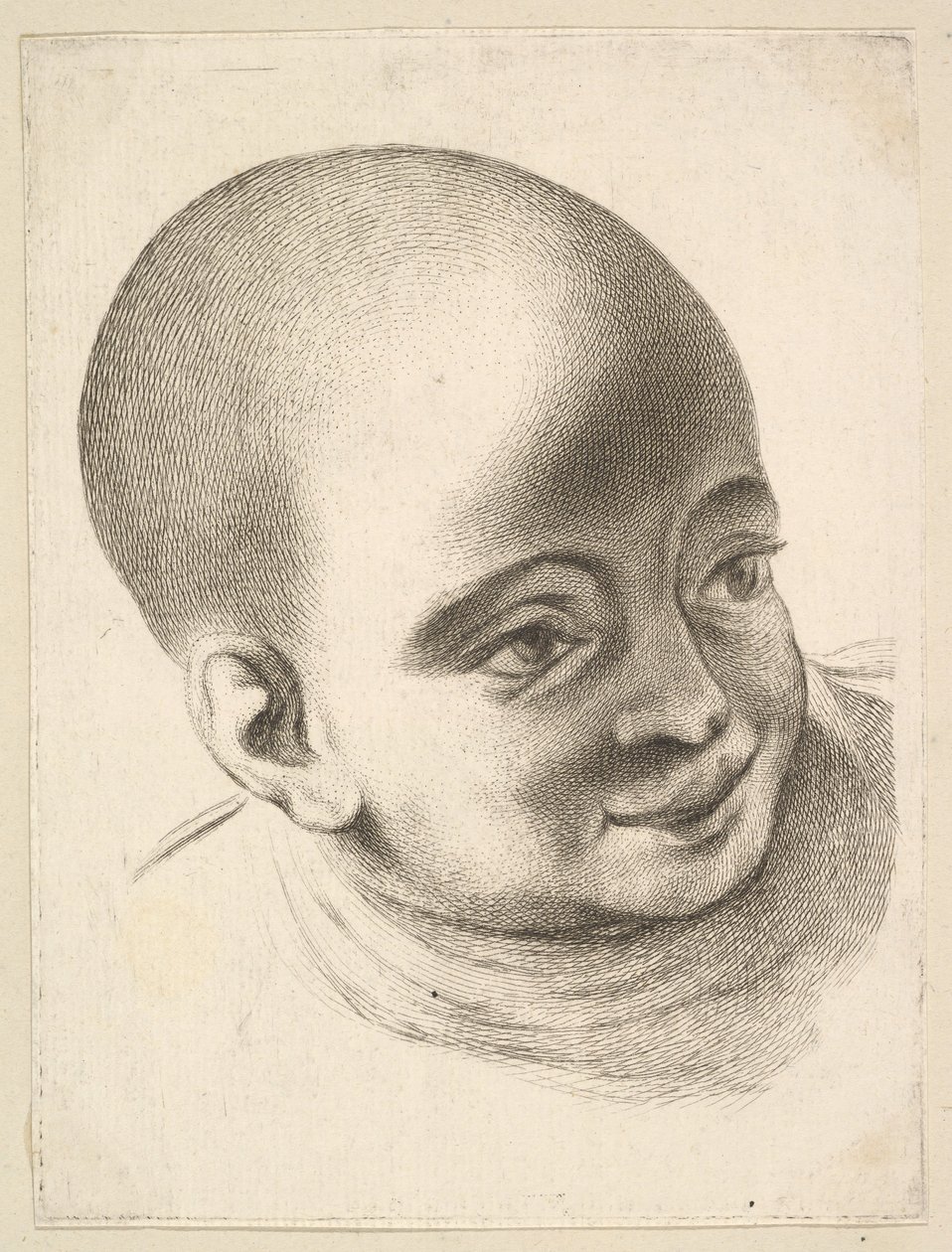 एक बच्चे के प्रमुख, Livre de Têtes Gravées dapres F. Boucher et Autres Book of ... से, 18 वीं शताब्दी। द्वारा अज्ञात