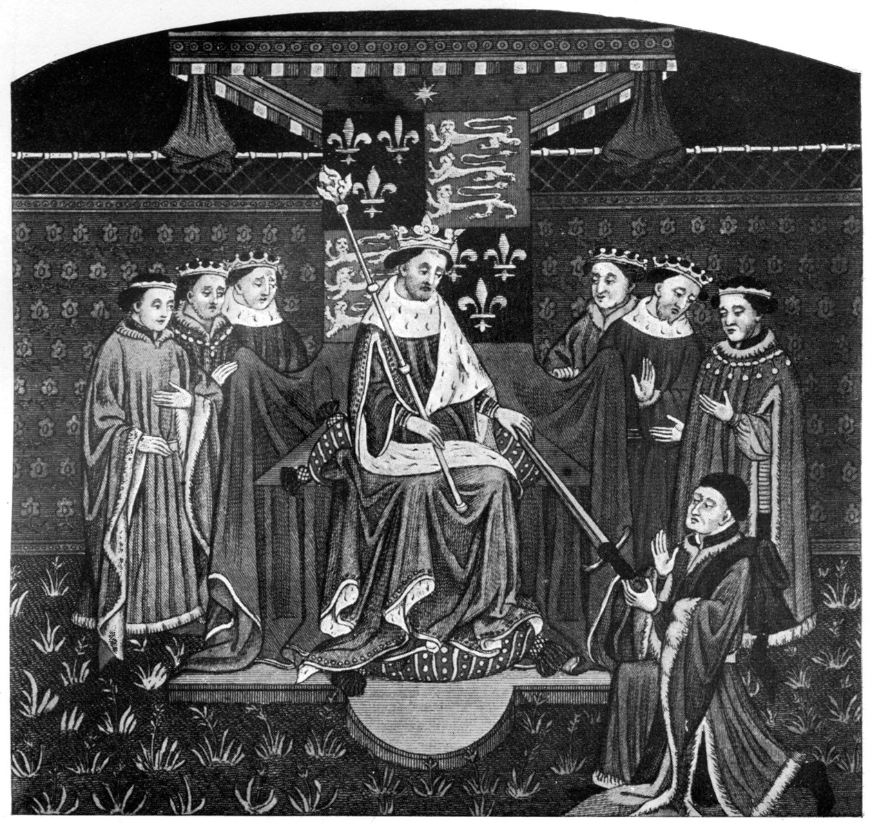 हेनरी VI ने जॉन टैलबॉट, अर्ल ऑफ सेलिसबरी, c1445, 1910 को तलवार भेंट की द्वारा अज्ञात