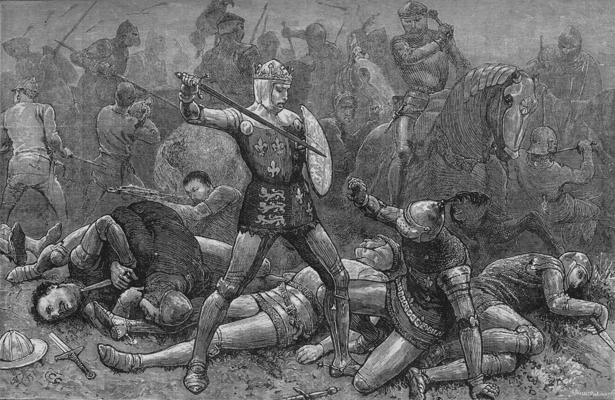 एग्रीनकोर्ट में हेनरी और एलेनकॉन, 25 अक्टूबर 1415, सी 1880 द्वारा अज्ञात