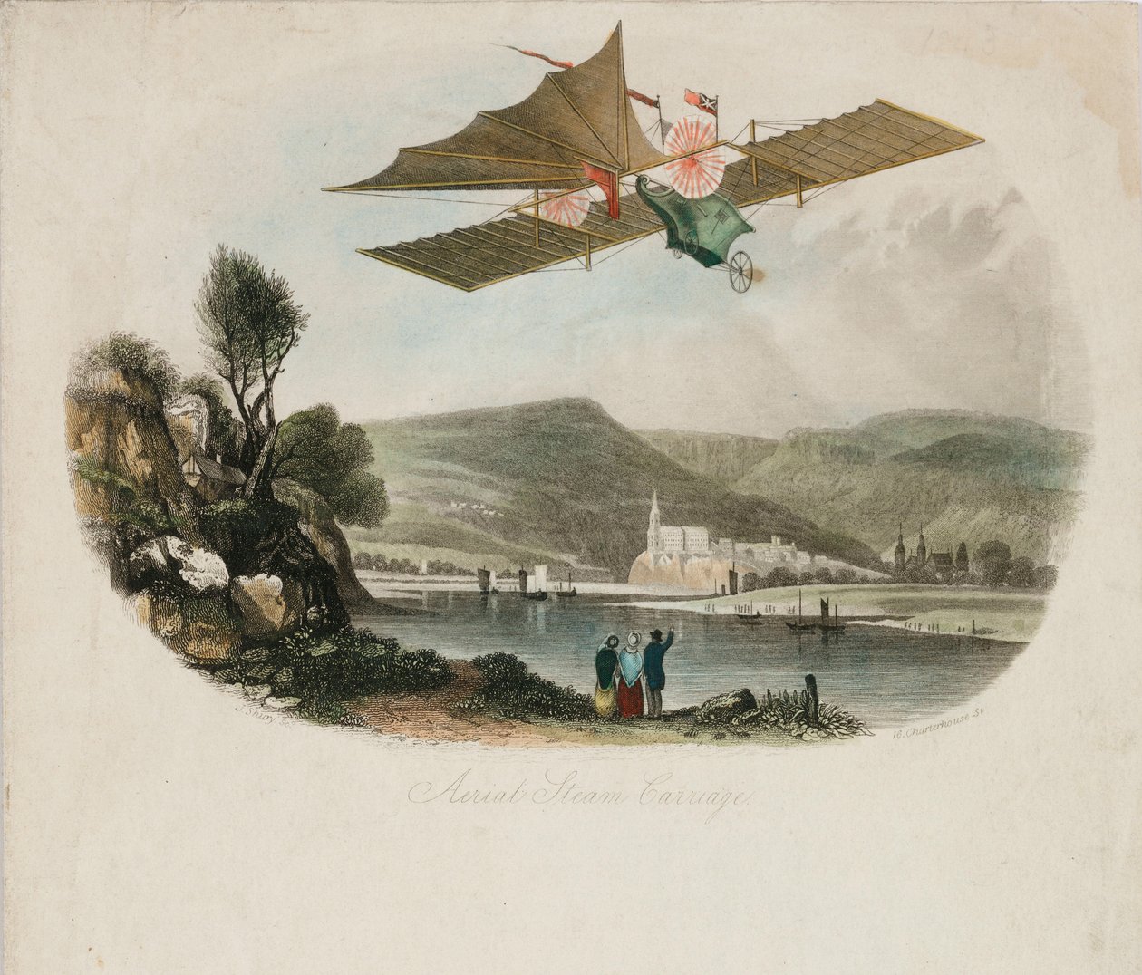 हेंसन की 'एरियल स्टीम कैरिज', c 1843 द्वारा अज्ञात