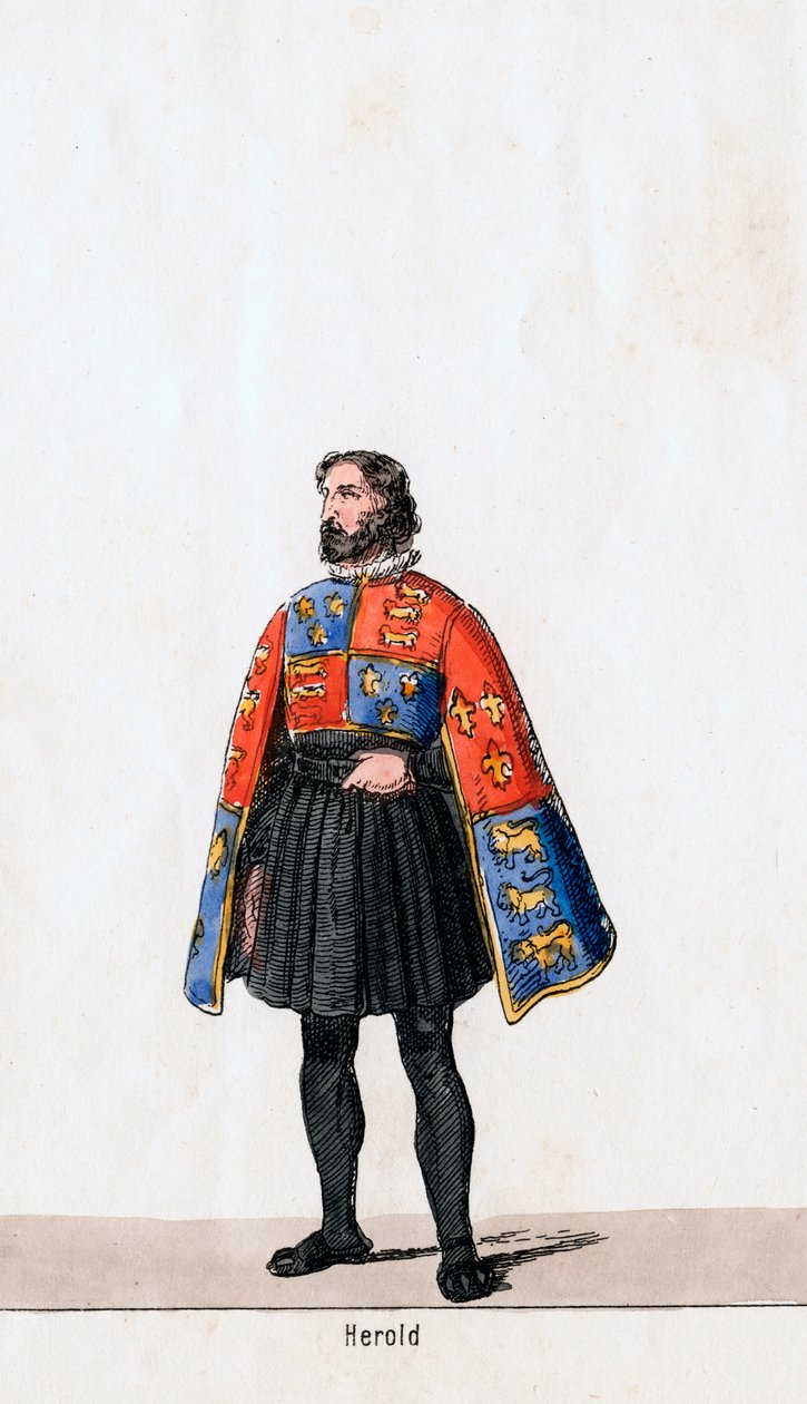 हेराल्ड, कॉस्ट्यूम डिज़ाइन फॉर शेक्सपियर प्ले, हेनरी VIII, 19 वीं सदी द्वारा अज्ञात