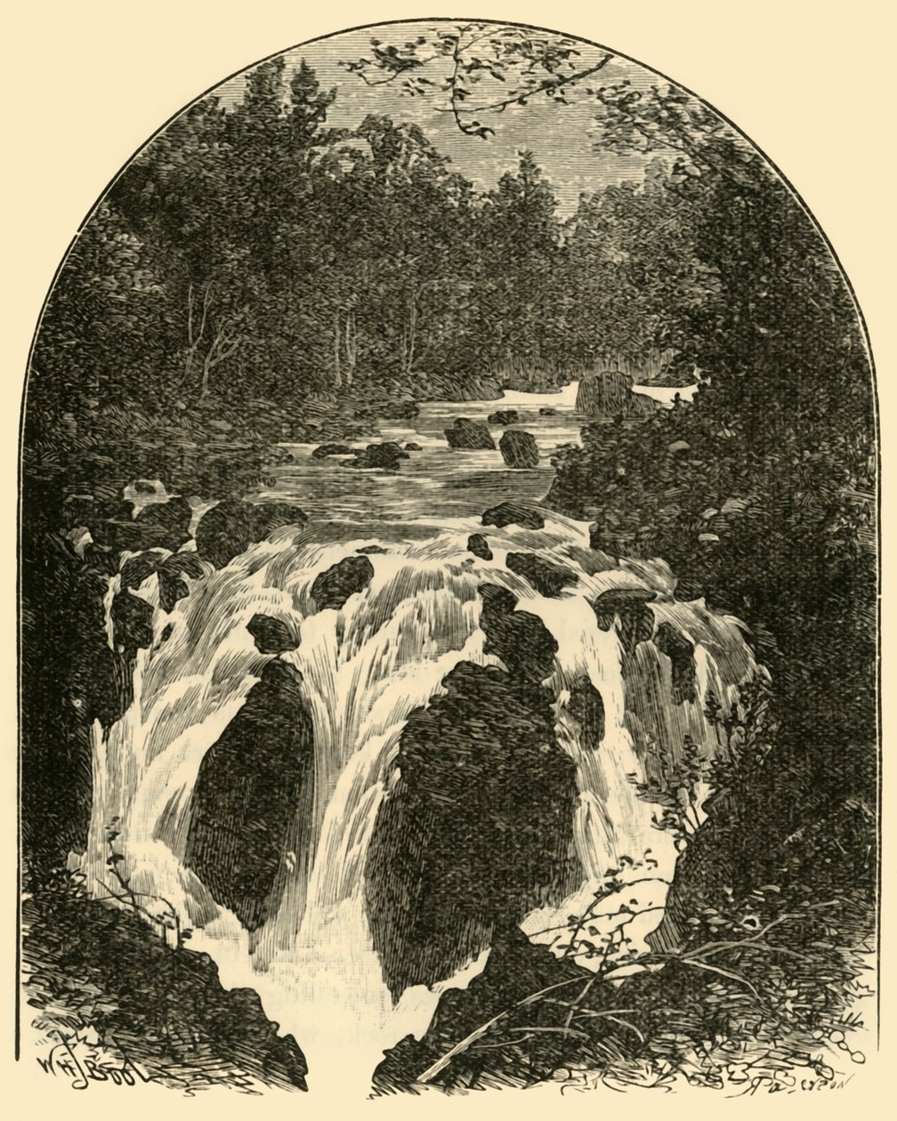हर्मिटेज फॉल, 1898। द्वारा अज्ञात
