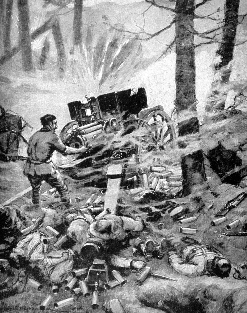एक इतालवी 75 मिमी बैटरी, प्रथम विश्व युद्ध, 1915 की वीरता द्वारा अज्ञात