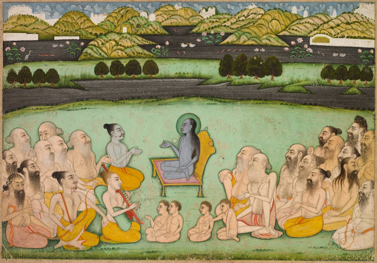 हिंदू भगवान कृष्ण बड़ों से बात करते हुए, सी। 1800। द्वारा अज्ञात
