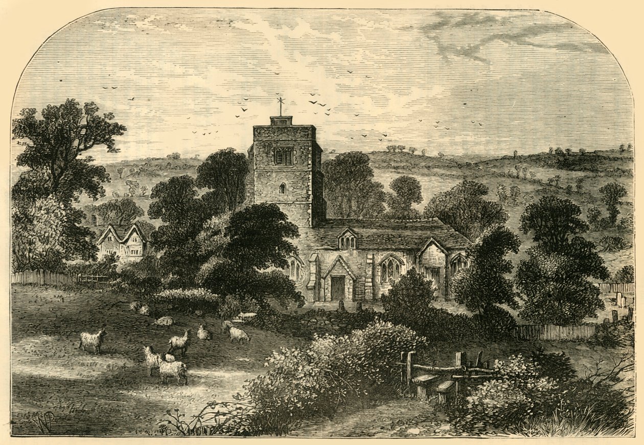 1750 में हॉर्से चर्च, c1876। द्वारा अज्ञात
