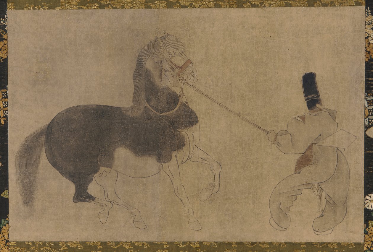 घोड़ा और परिचारक, मोमोयामा काल, 1568-1615। द्वारा अज्ञात