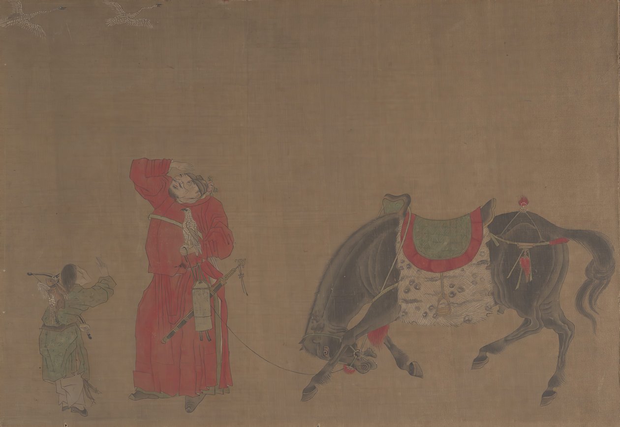 शिकारी और जंगली गीज़। द्वारा अज्ञात