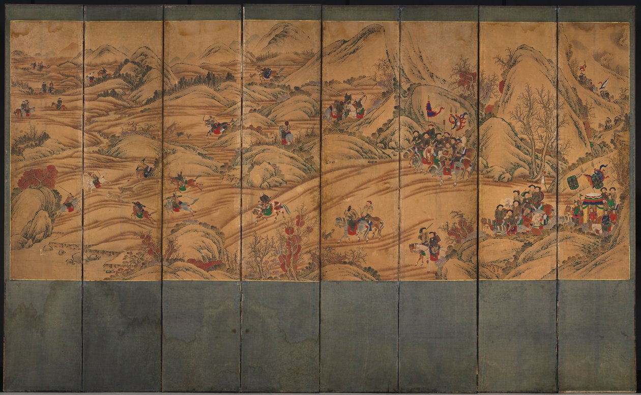 शिकार दृश्य, 1800s। द्वारा अज्ञात