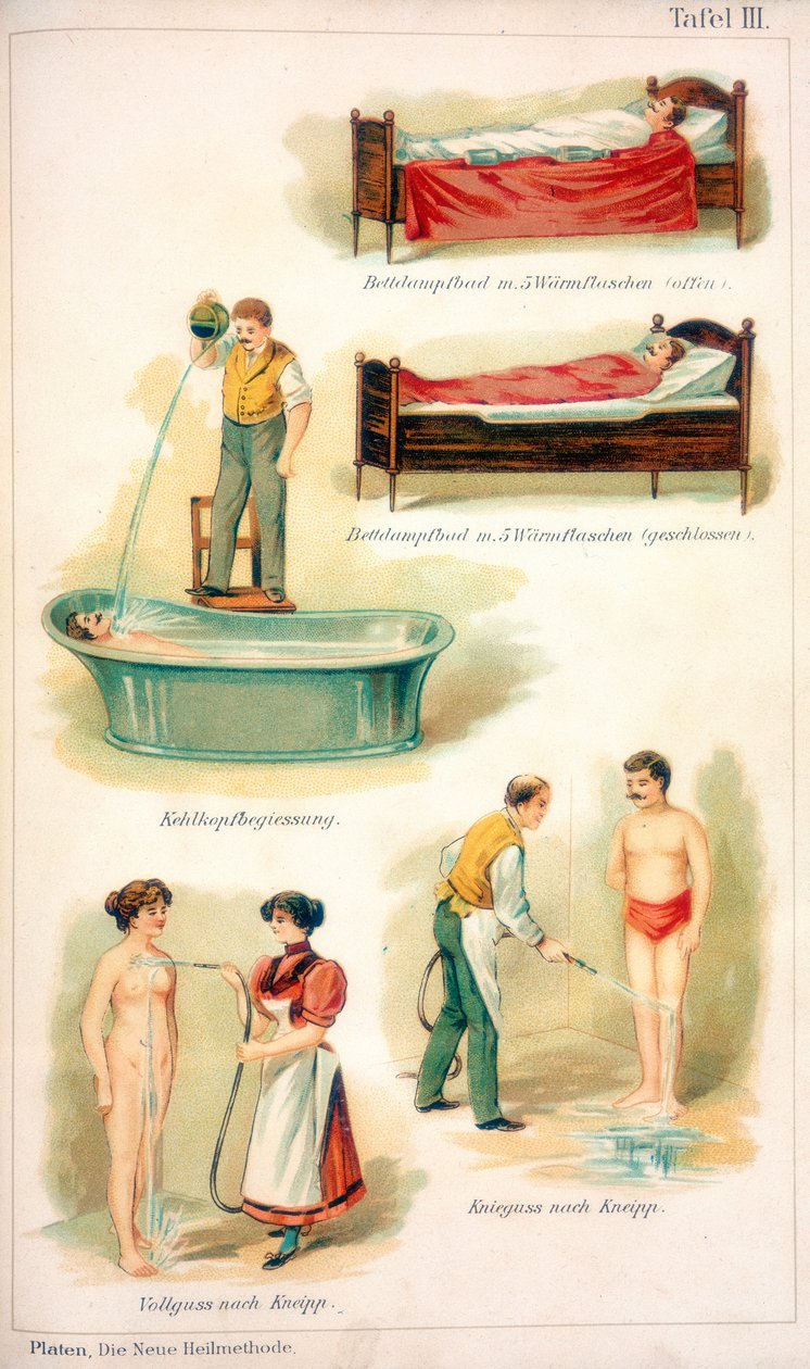 हाइड्रोथेरेपी उपचार, c1902 द्वारा अज्ञात