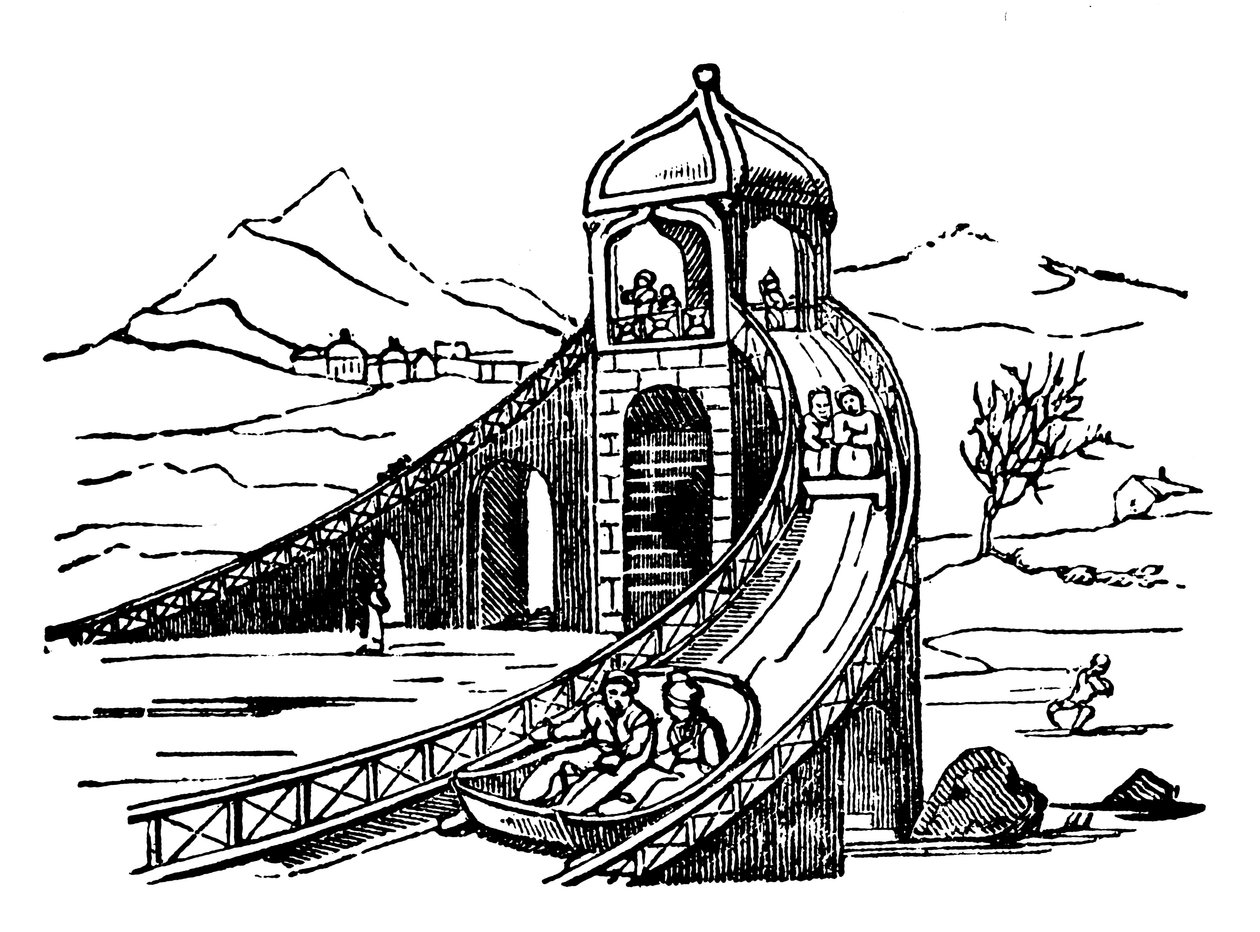 आइस माउंटेन, कृत्रिम स्लेज रन, रूस, 1836 द्वारा अज्ञात