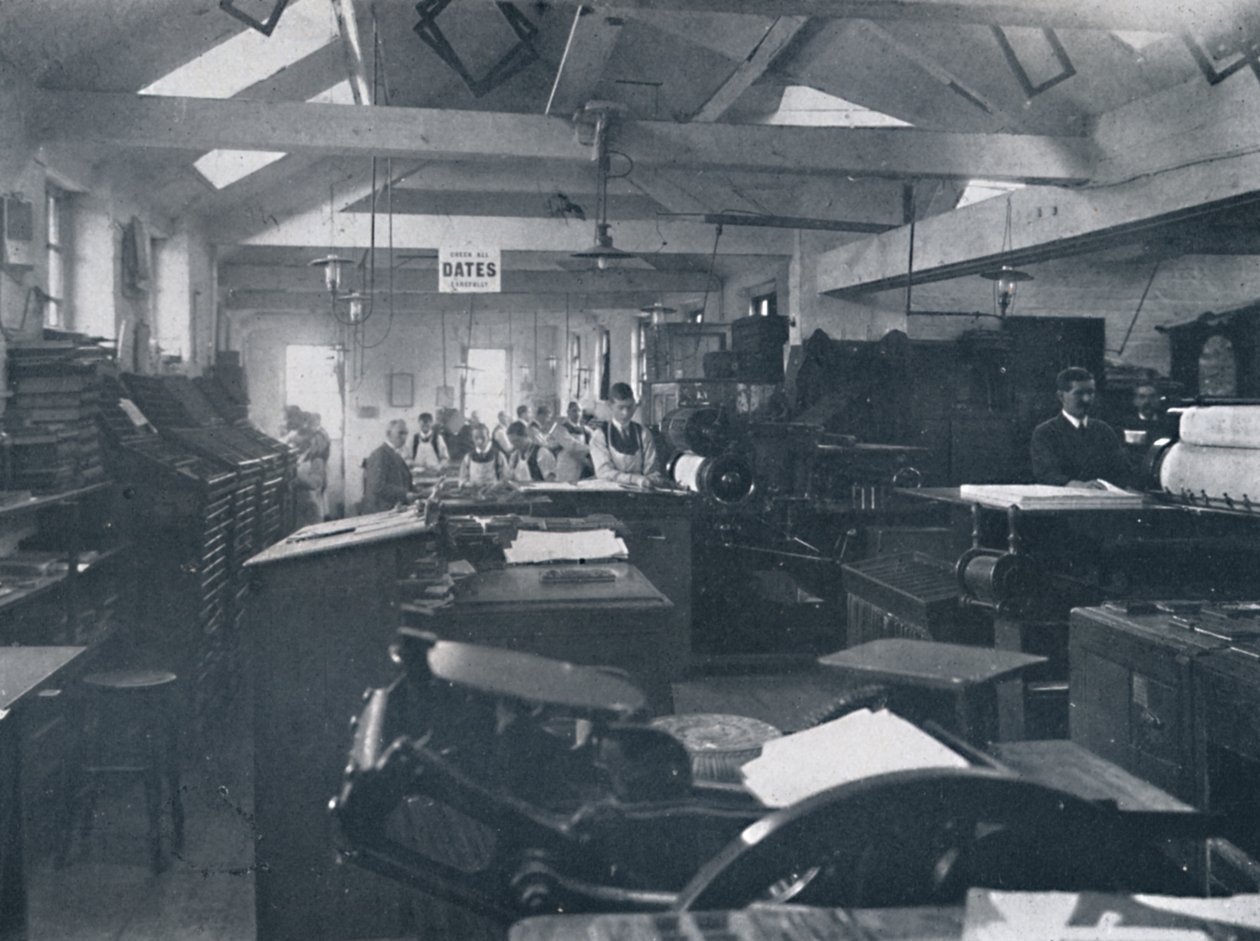 कम्पोजिंग रूम में, 1916 द्वारा अज्ञात