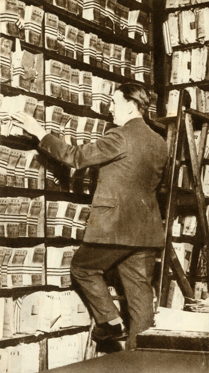 स्कॉटलैंड यार्ड, लंदन, 1919, 1935 में उंगलियों के निशान। द्वारा अज्ञात