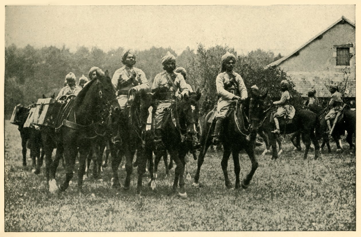 मोर्चे पर भारतीय सैनिक, प्रथम विश्व युद्ध, 1914, c1920। द्वारा अज्ञात