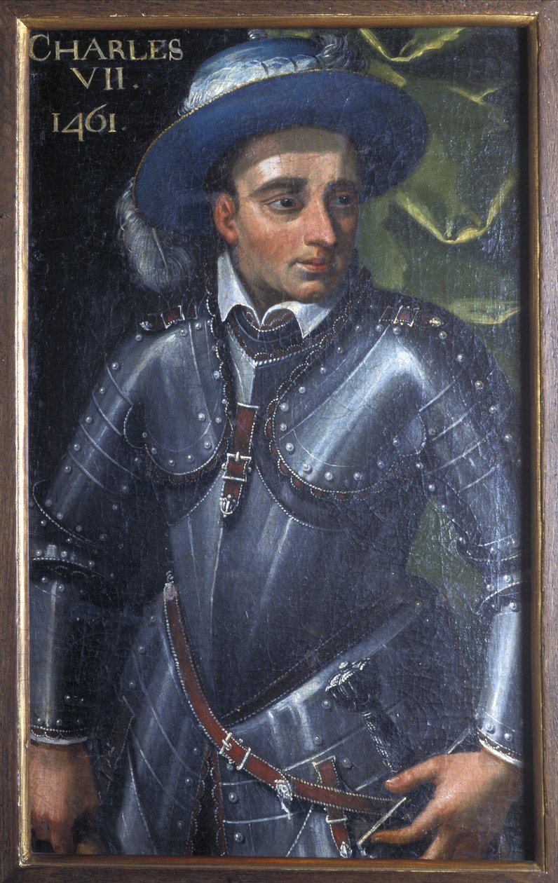 Indre & Loire N* 172 - Chateau de Loches - पोर्ट्रेट ऑफ़ चार्ल्स VII - 17वीं सदी द्वारा अज्ञात