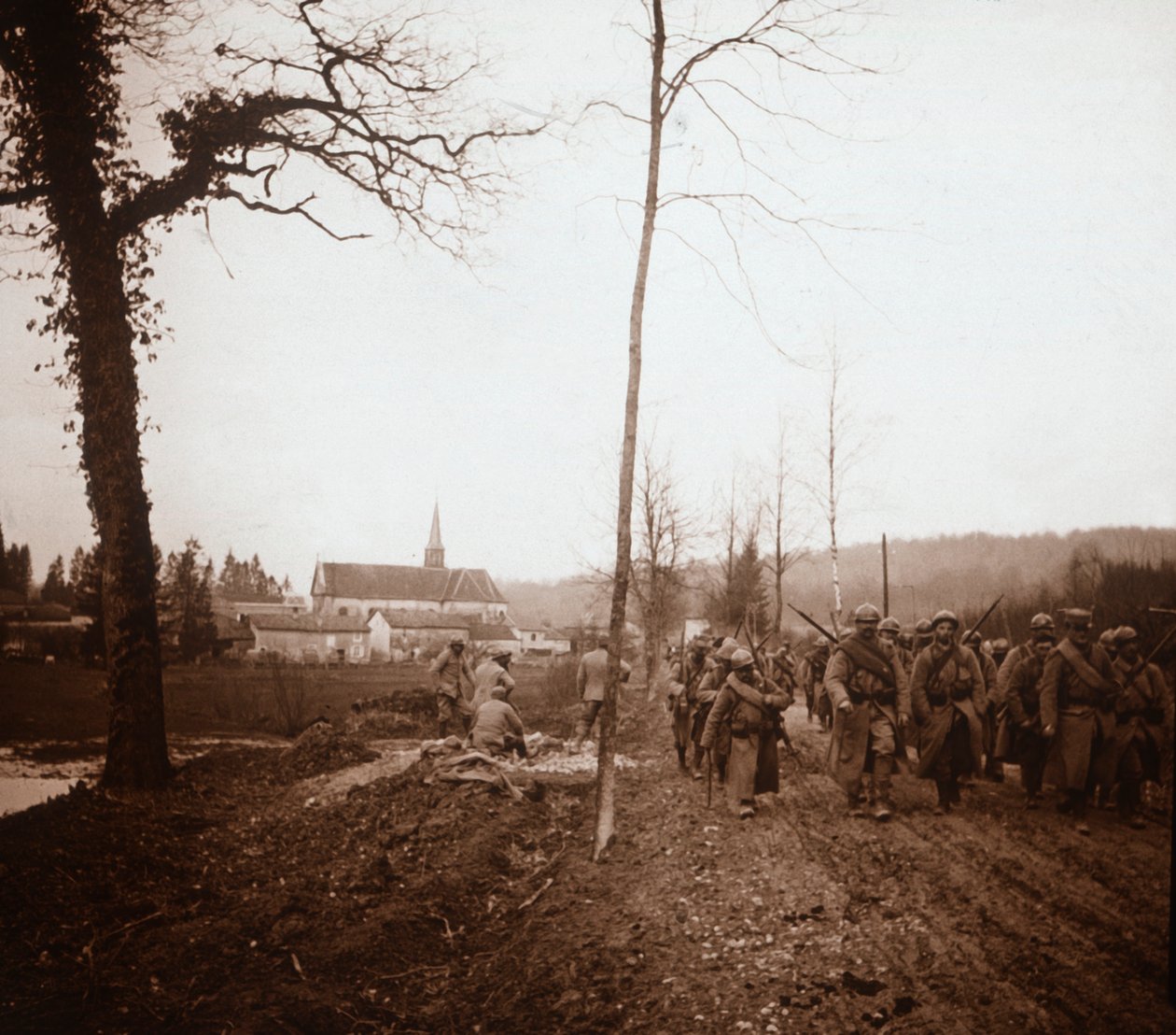 इन्फैंट्री, जेनिकोर्ट, उत्तरी फ्रांस, c1914-c1918 द्वारा अज्ञात