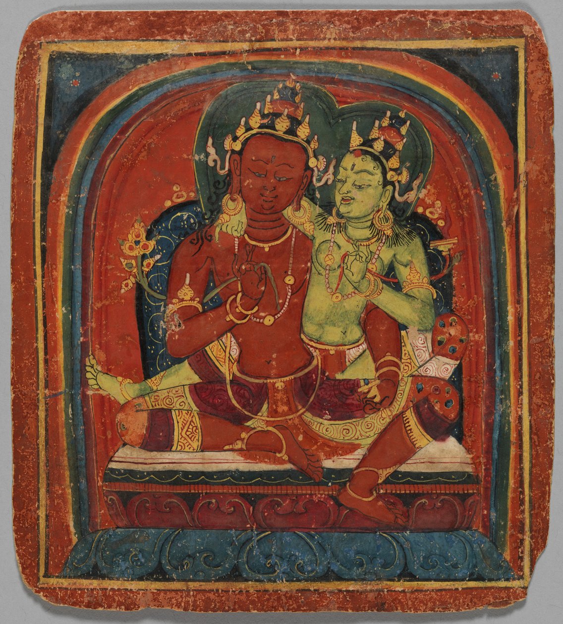 दीक्षा कार्ड त्सकलिस: बोधिसत्व सामंतभद्र, 15वीं सदी की शुरुआत। द्वारा अज्ञात