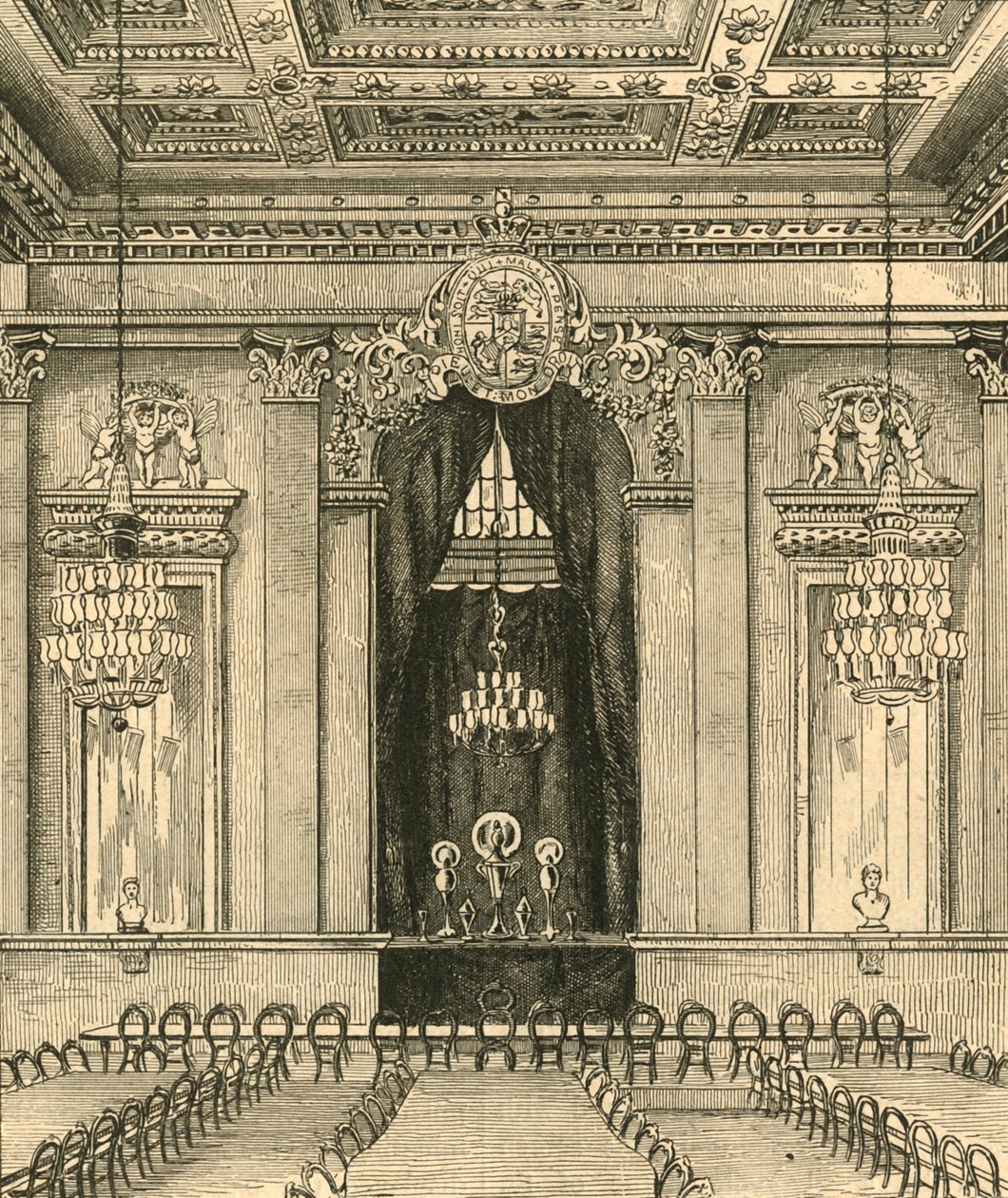 सुनार हॉल, 1876, 1897 का इंटीरियर। द्वारा अज्ञात