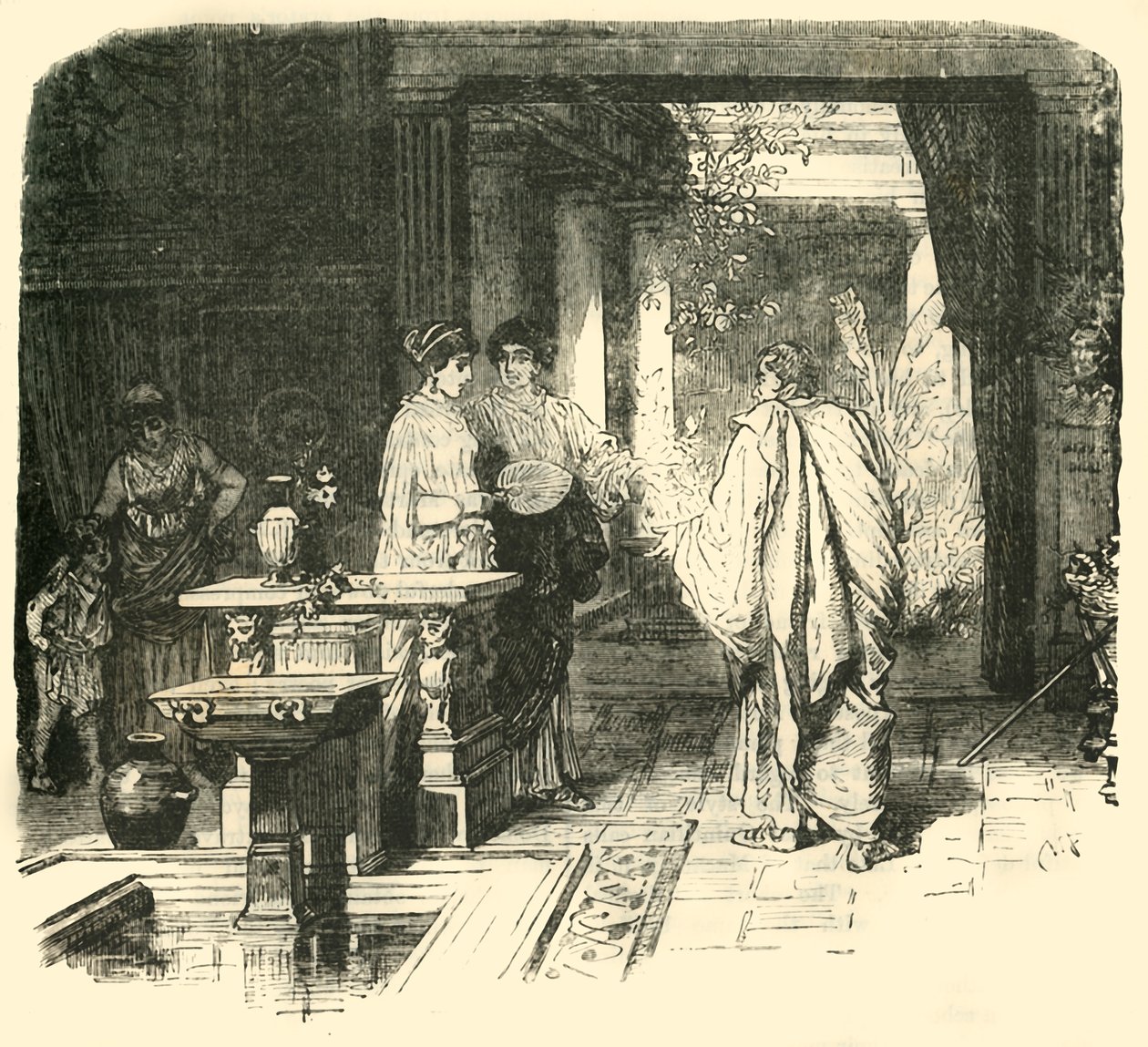 एक रोमन हाउस का इंटीरियर, 1890। द्वारा अज्ञात