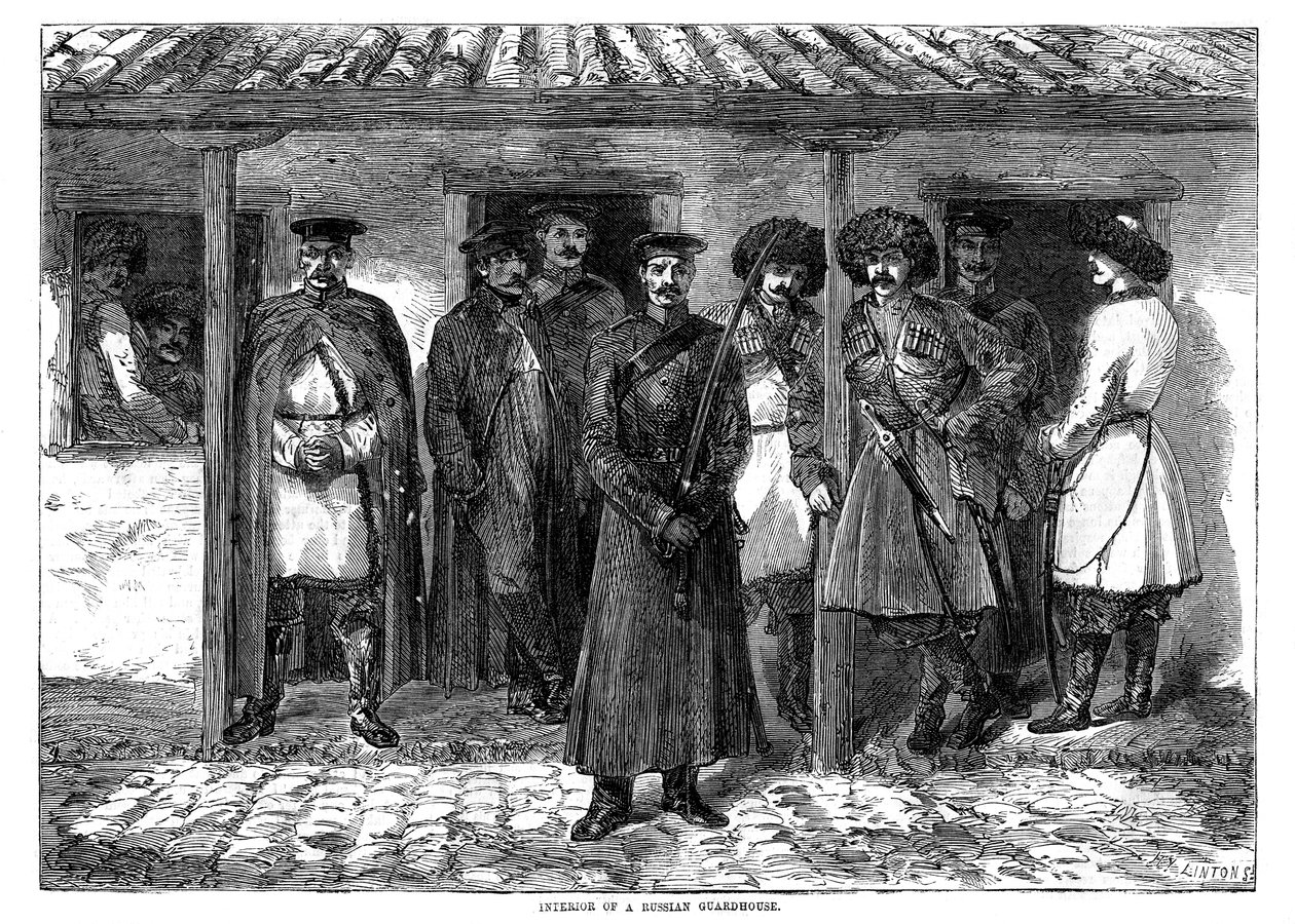 एक रूसी संरक्षक का इंटीरियर, क्रीमियन युद्ध, 1855 द्वारा अज्ञात