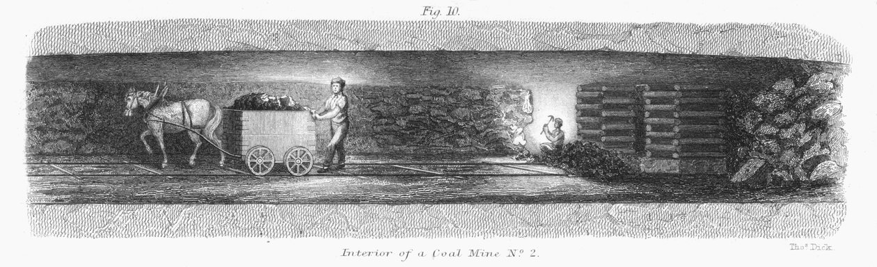एक कोयला खदान का आंतरिक भाग, 1862 द्वारा अज्ञात