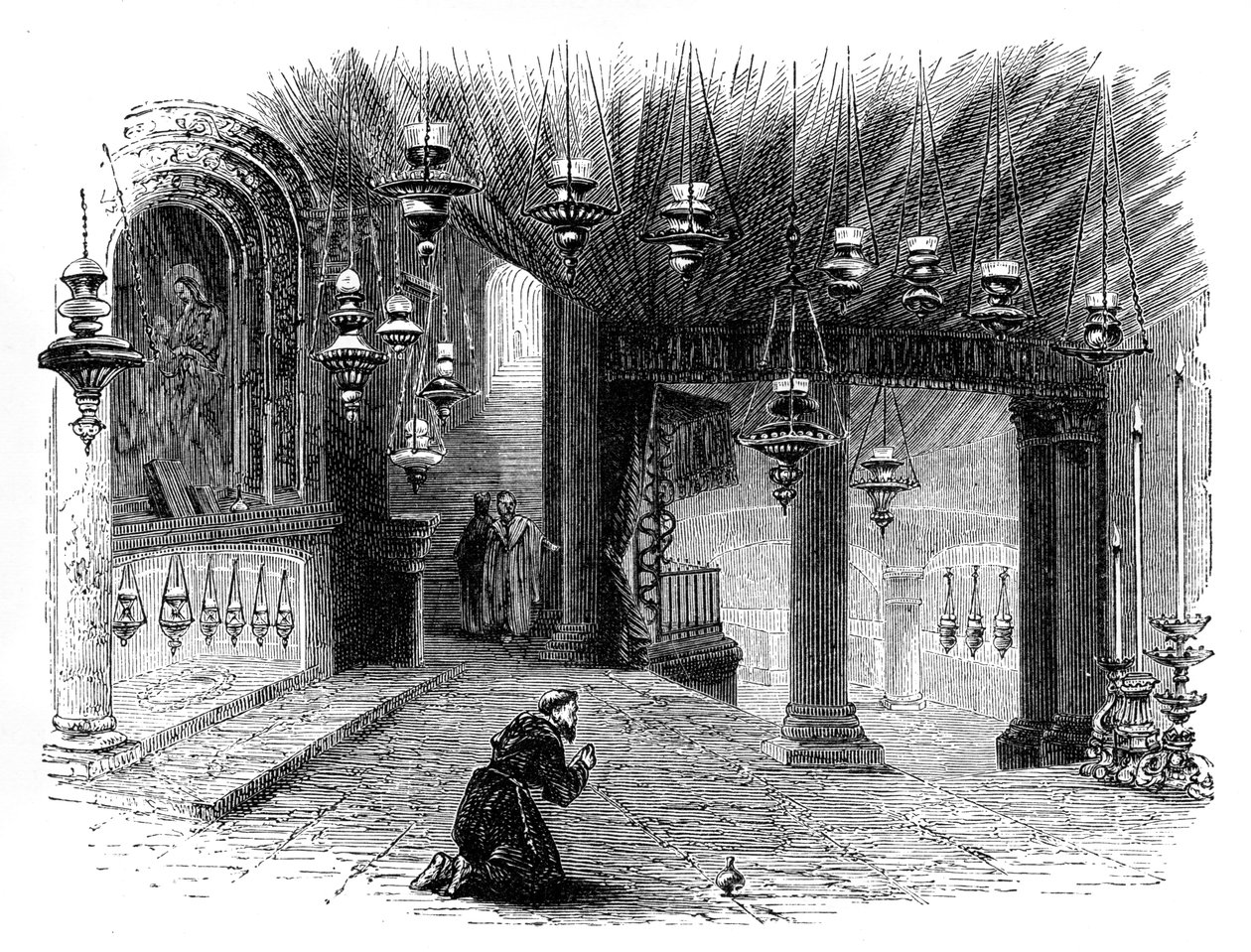 चैपल ऑफ द नेटलिटी, बेथलहम, c1888 का इंटीरियर द्वारा अज्ञात