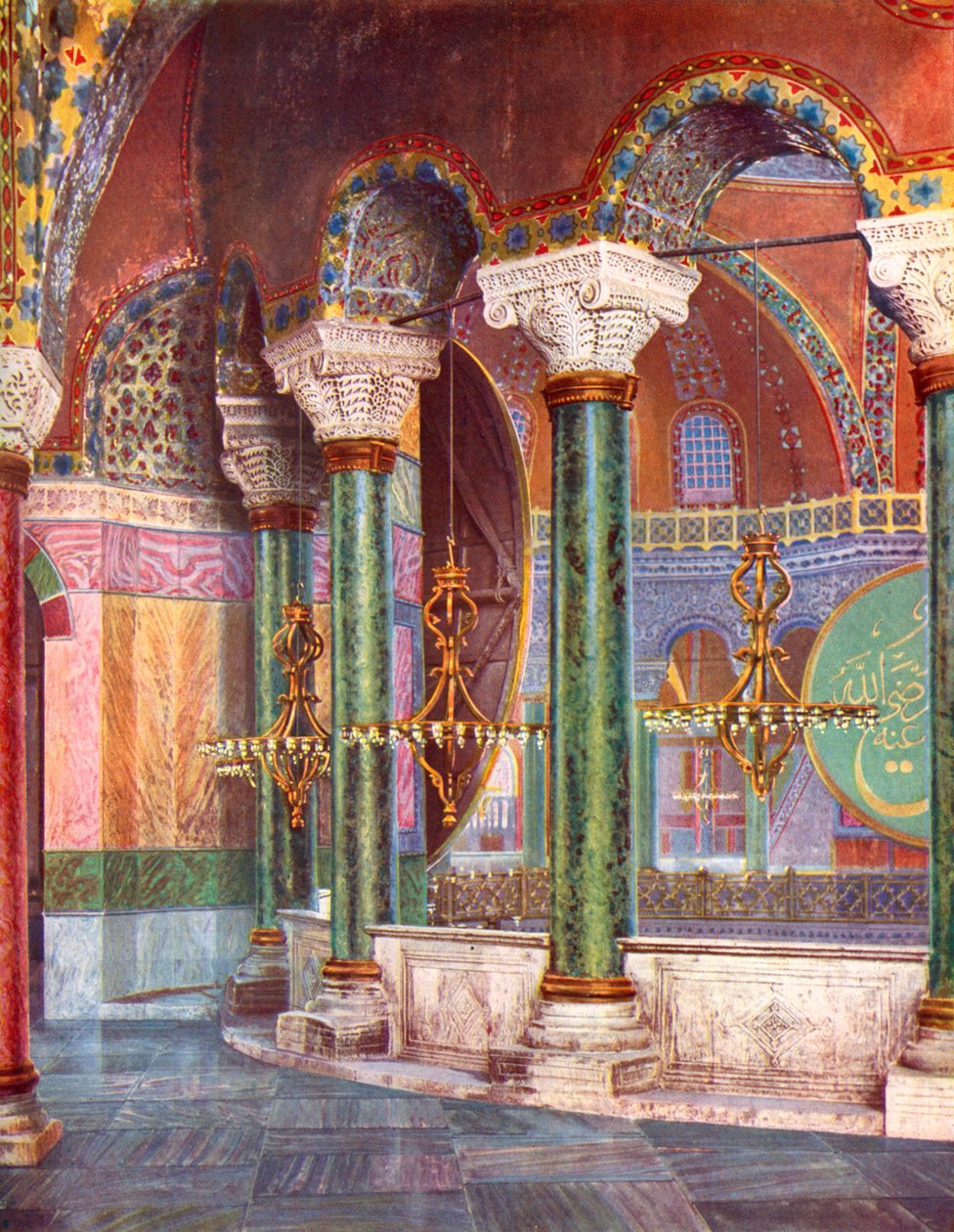 एस। सोफिया, इस्तांबुल, तुर्की के चर्च का इंटीरियर, 1933-1934 द्वारा अज्ञात