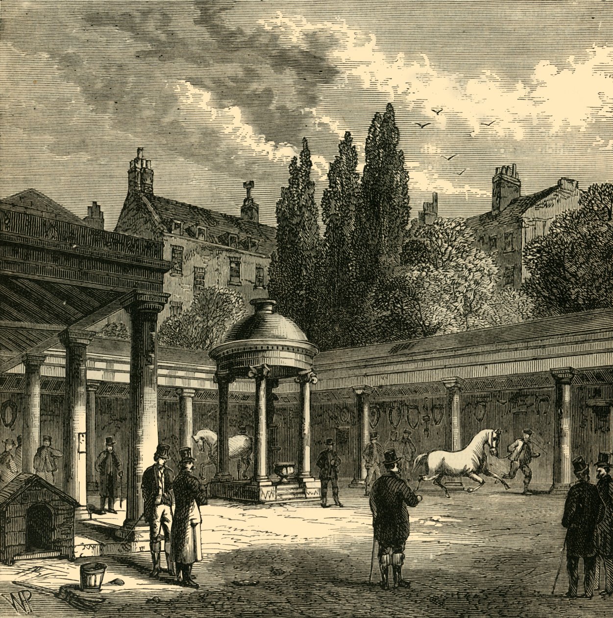 ओल्ड टाटर्सल्स के कोर्ट-यार्ड का इंटीरियर। c1876। द्वारा अज्ञात