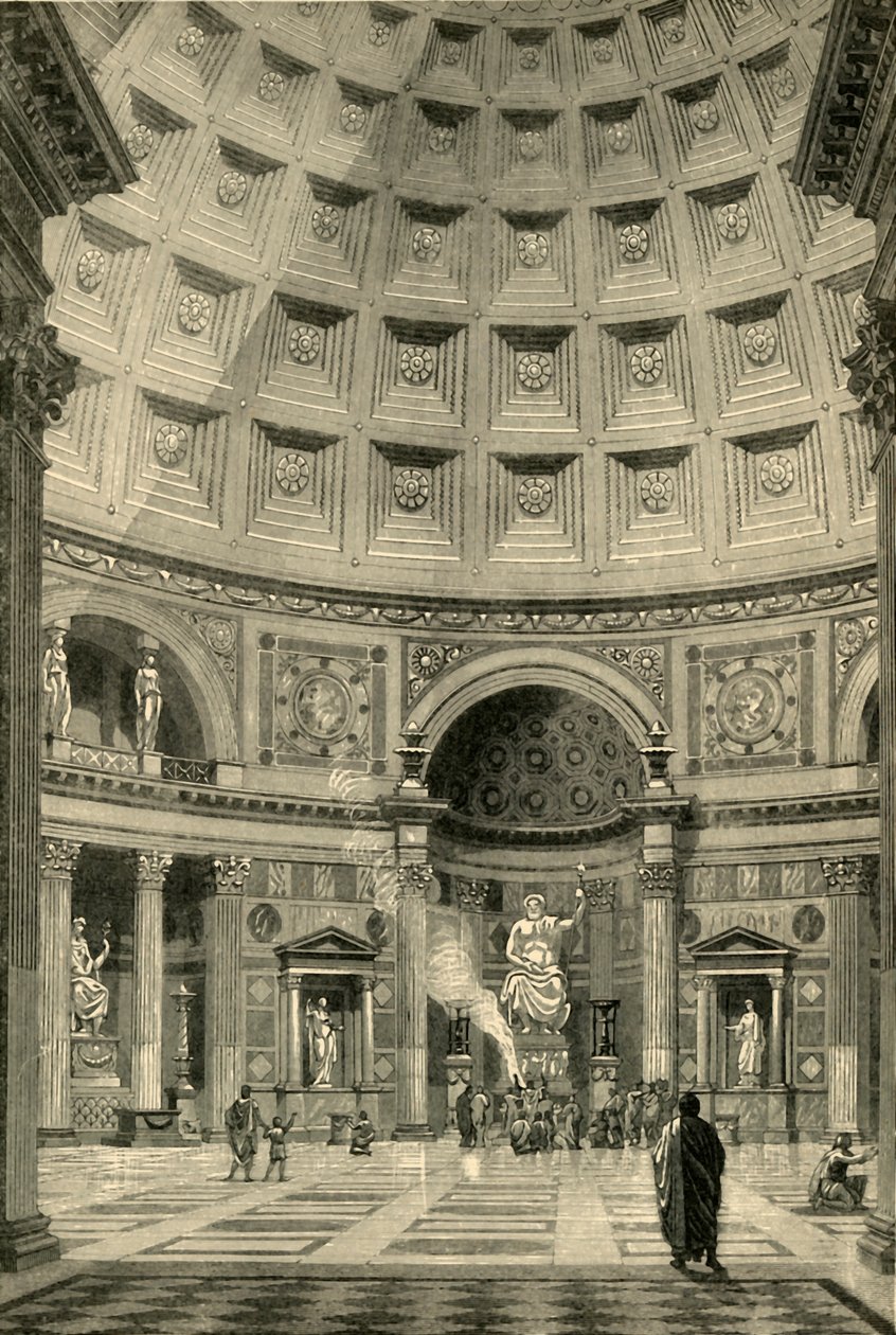 रोम में पेंटहोन का इंटीरियर बहाल, 1890। द्वारा अज्ञात