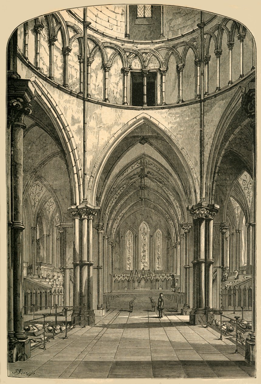 मंदिर चर्च का इंटीरियर, 1870, 1897। द्वारा अज्ञात