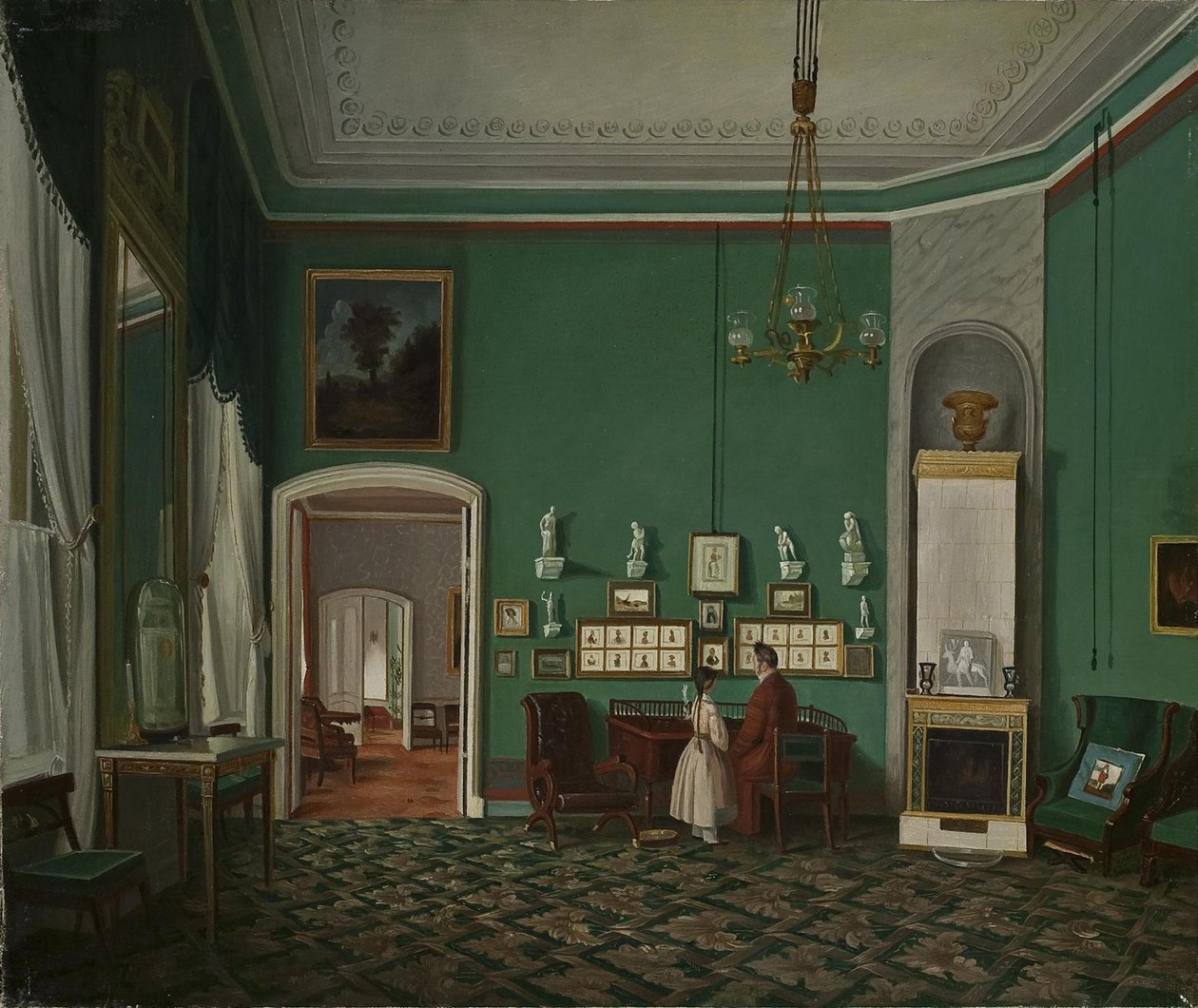 एक Enfilade के साथ आंतरिक, 1830s द्वारा अज्ञात