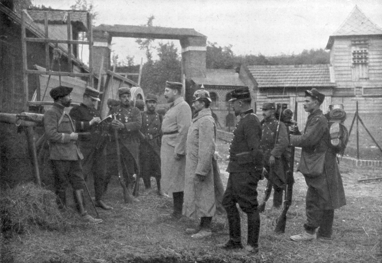 जर्मन कैदियों की पूछताछ, फ्रांस, अगस्त 1914 द्वारा अज्ञात