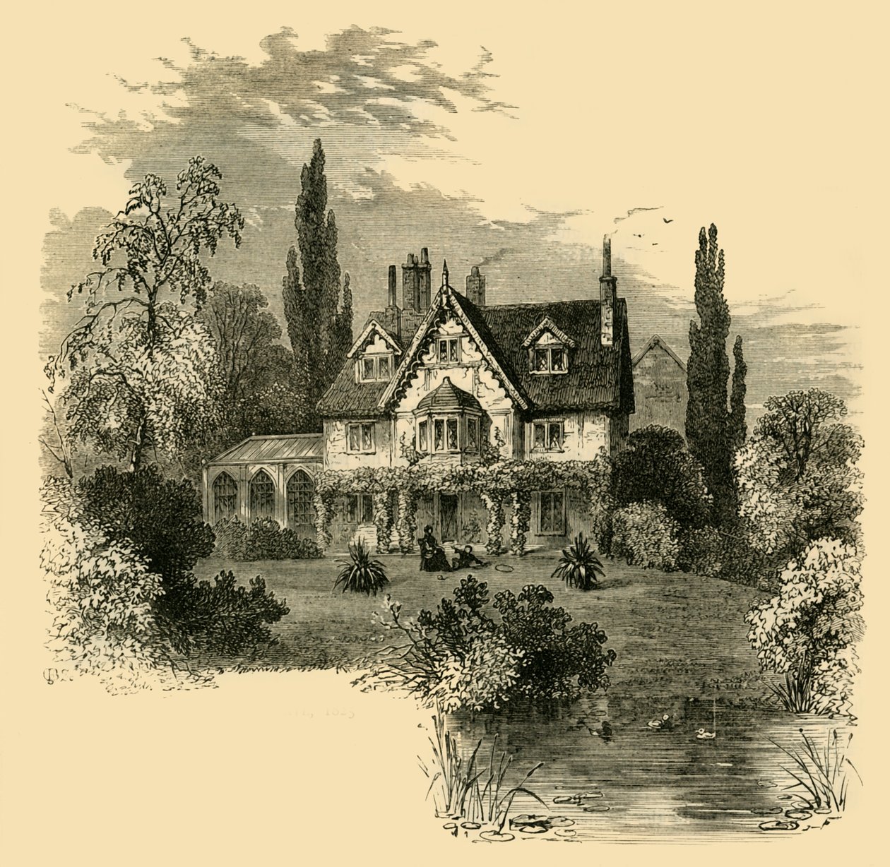 आइवी कॉटेज, हाईगेट, 1825, सी 1876। द्वारा अज्ञात