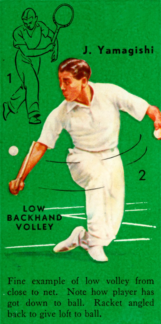 जे। यामागीशी - लो बैकहैंड वॉली, c1935। द्वारा अज्ञात