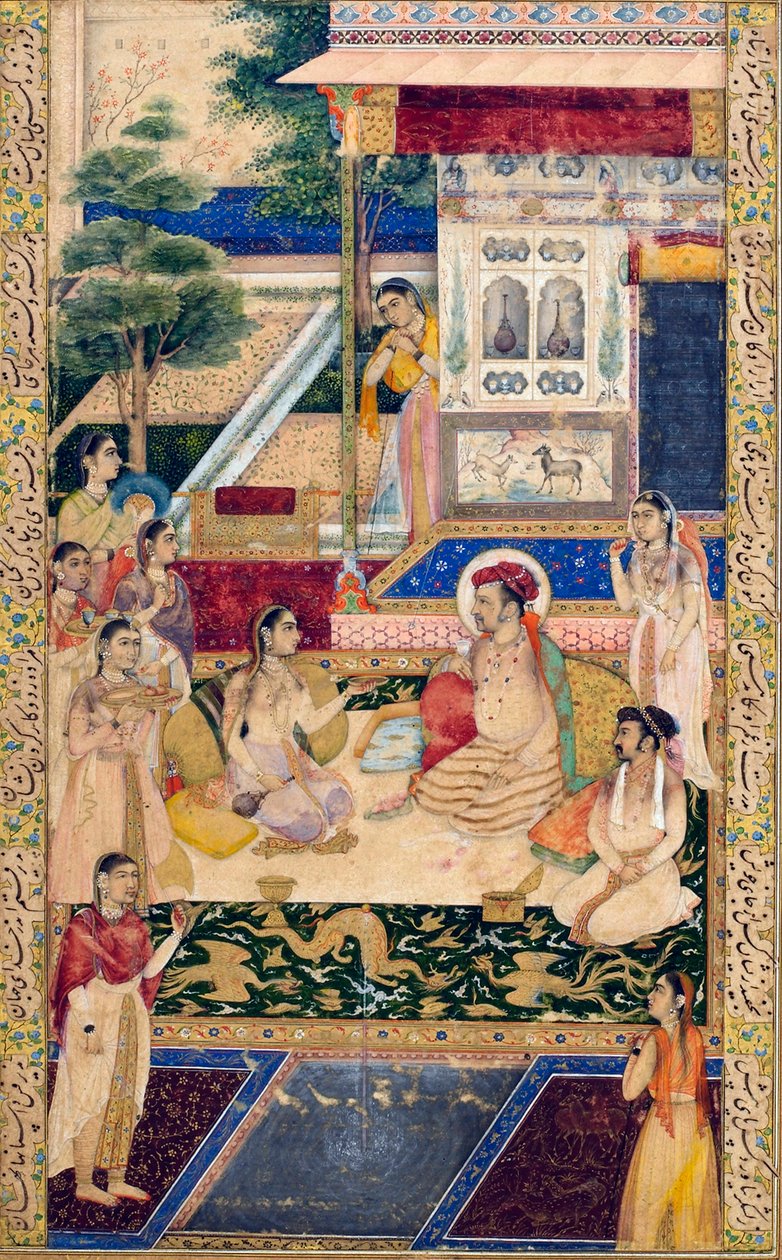Jahangir and Prince Khurram with Nur Jahan, c1624-1625 द्वारा अज्ञात