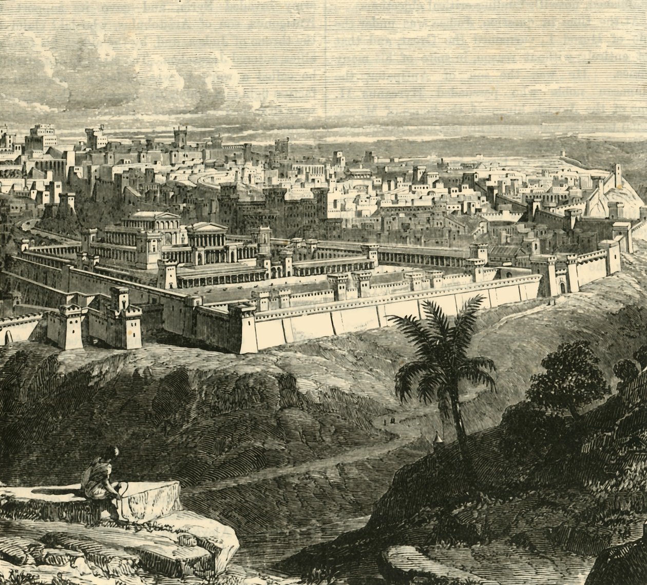 यरूशलेम में ईसा मसीह के समय में, मंदिर को हेरोड द ग्रेट, 1890 द्वारा बहाल किया गया। द्वारा अज्ञात
