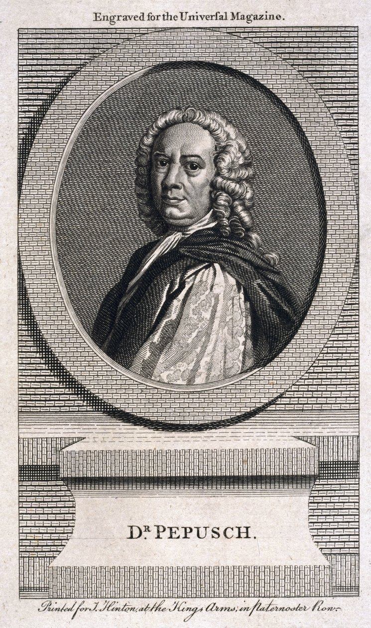 जोहान क्रिस्टोफ पेपुश, जर्मन संगीतकार और संगीत सिद्धांतकार, c 1725 द्वारा अज्ञात
